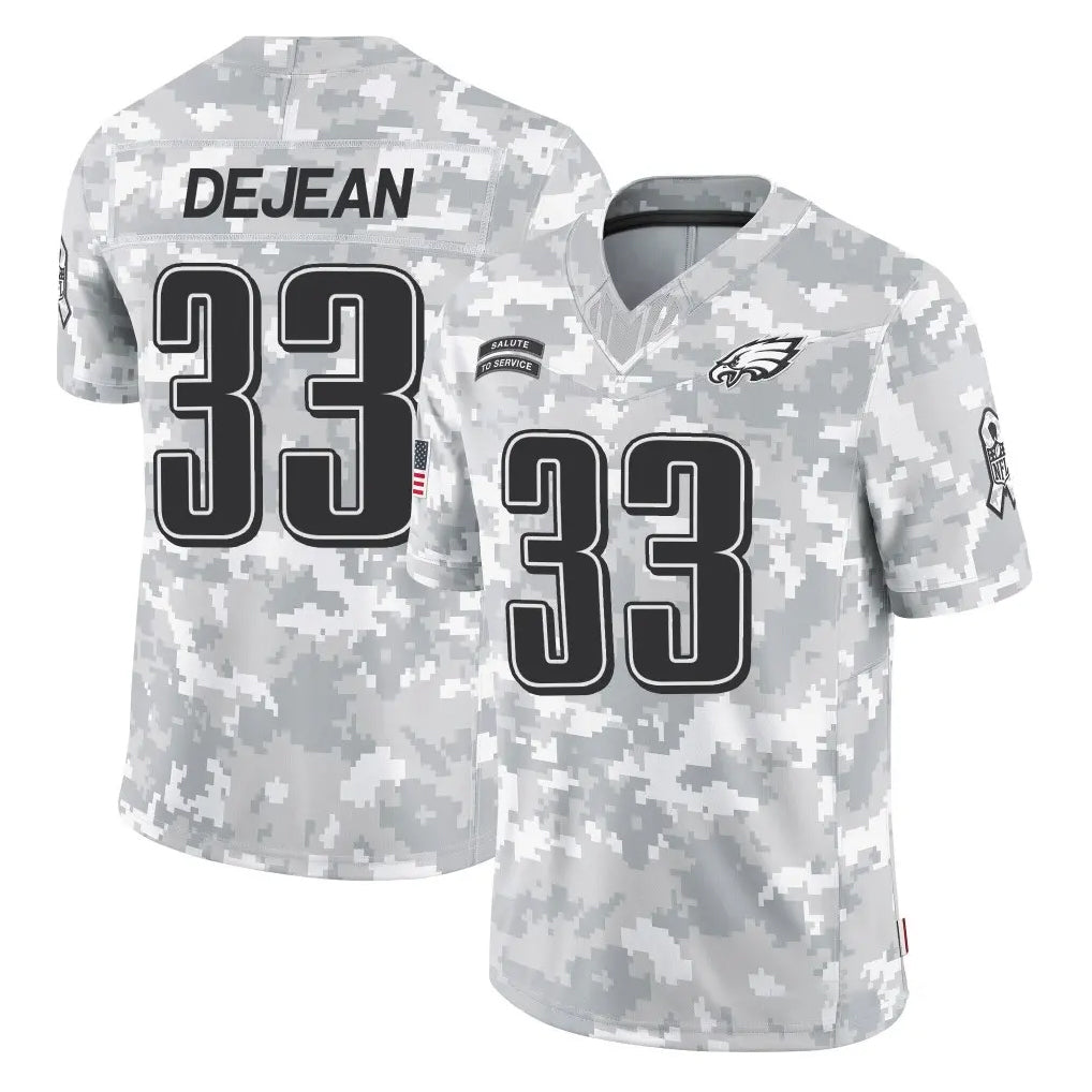 P.Eagles #33 Cooper DeJean Player Arctic Camo Salute to Service Limited Game Edoa Stitched Jerseys