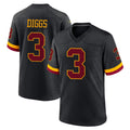 W.Commanders #3 Stefon Diggs Player Black Limited Home Game Edoa Stitched Jerseys