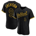 Athletics #9 Reggie Jackson Player Black Snake Skin City Limited Elite Home Game Edoa Stitched Jerseys