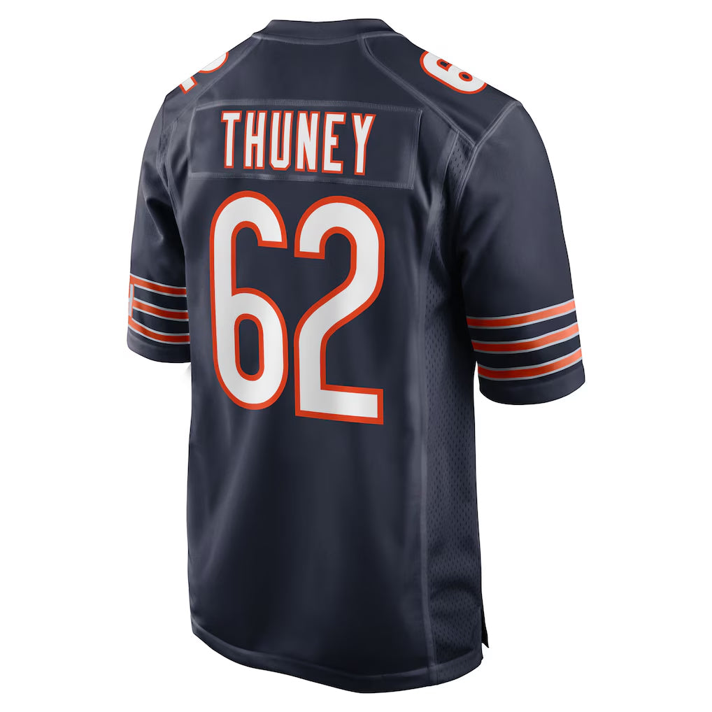 C.Bears #62 Joe Thuney Player Navy Home Game Edoa Stitched Jerseys