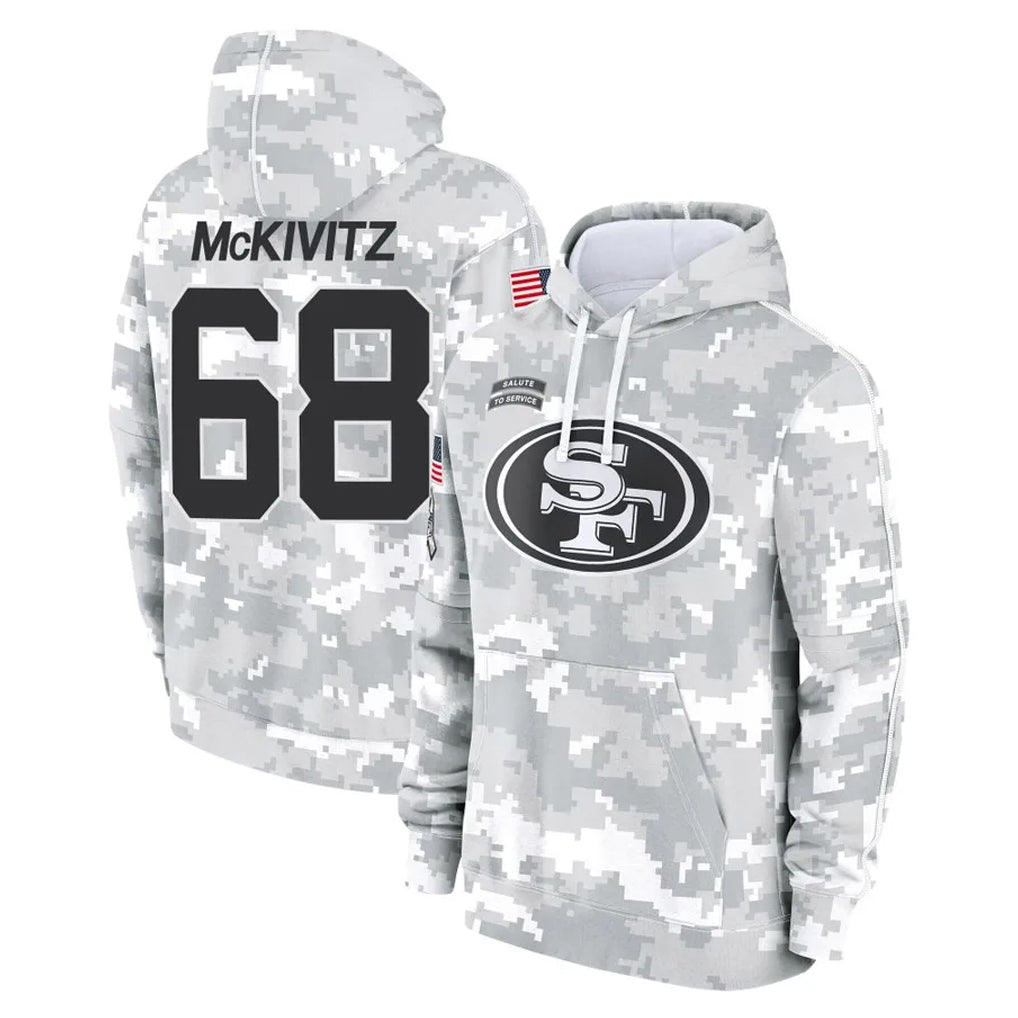SF.49ers #68 Colton McKivitz Player Arctic Camo Limited Salute to Service Pullover Hoodies Game Edoa Stitched Jerseys
