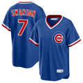 C.Cubs #7 Dansby Swanson Player Royal T-shirt Cooperstown Collection Limited Edoa Stitched Jerseys