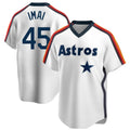 H.Astros #45 Tatsuya Imai Player White Cooperstown Collection T-shirt Edoa Stitched Jerseys