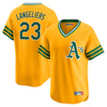 Athletics #23 Shea Langeliers Player Gold Cooperstown Collection T-shirt Game Edoa Stitched Jerseys
