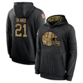 C.Browns #21 Denzel Ward Player Black Salute to Service Pullover Hoodies Limited Edoa Stitched Jerseys