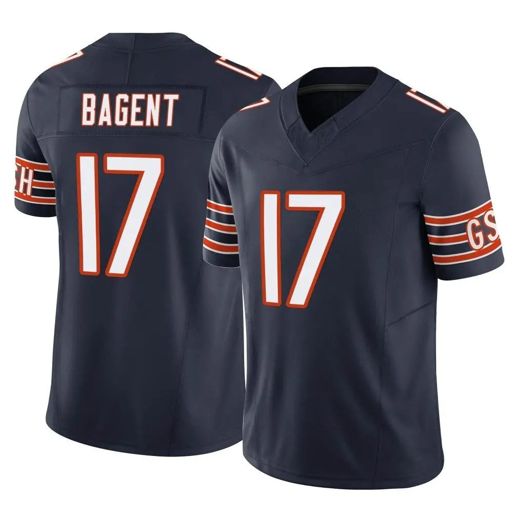 C.Bears #17 Tyson Bagent Player Navy Vapor F.U.S.E. Limited Home Game Edoa Stitched Jerseys