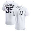 D.Tigers #35 Justin Verlander Player White Limited Elite Home Edoa Stitched Jerseys