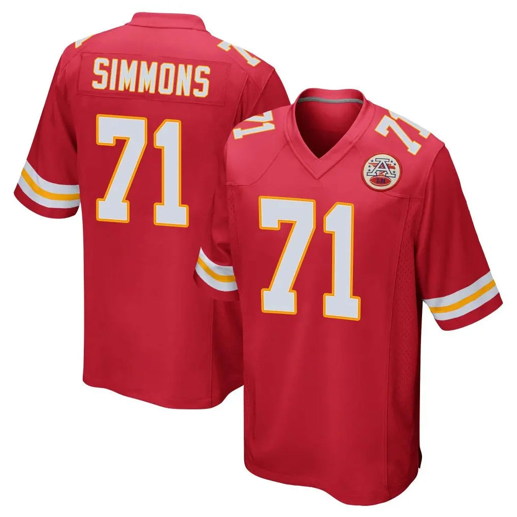 KC.Chiefs #71 Josh Simmons Player Red Home Game Edoa Stitched Jerseys