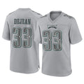 P.Eagles #33 Cooper DeJean Player Gray Atmosphere Fashion Home Game Edoa Stitched Jerseys