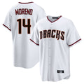 A.Diamondbacks #14 Gabriel Moreno Player White Home Game Edoa Stitched Jerseys