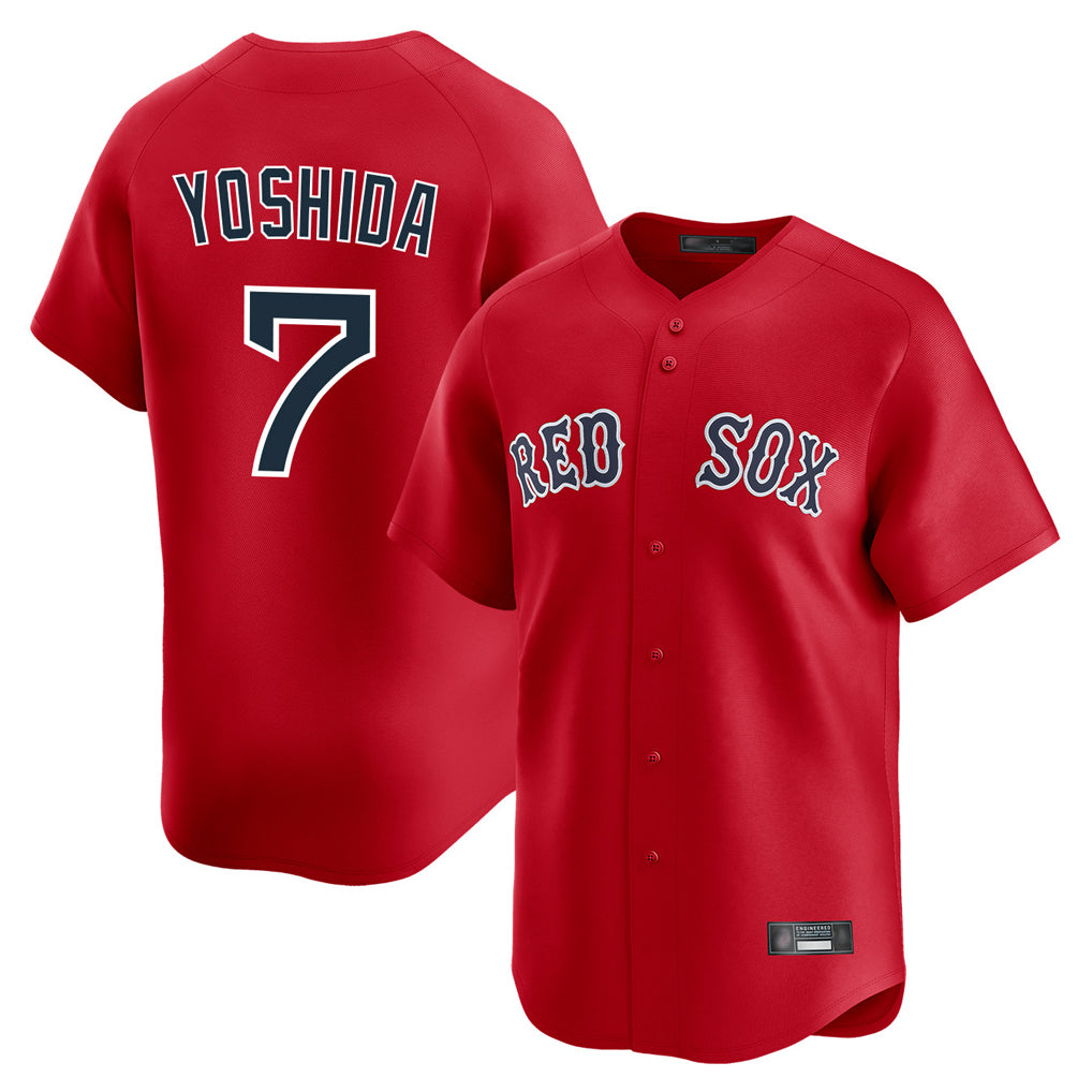 B.Red Sox #7 Masataka Yoshida Player Red Limited Home Game Edoa Stitched Jerseys