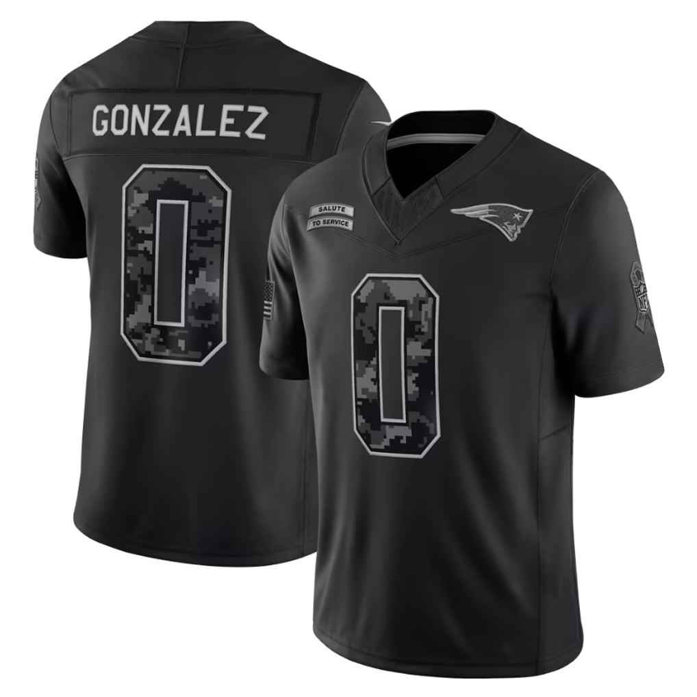 SF.49ers #0 Christian Gonzalez Player Black Limited 2026 Salute to Service Home Game Edoa Stitched Jerseys