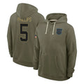 C.Panthers #5 Jaelan Phillips Player Olive Salute to Service Hoodies Game Edoa Stitched Jerseys