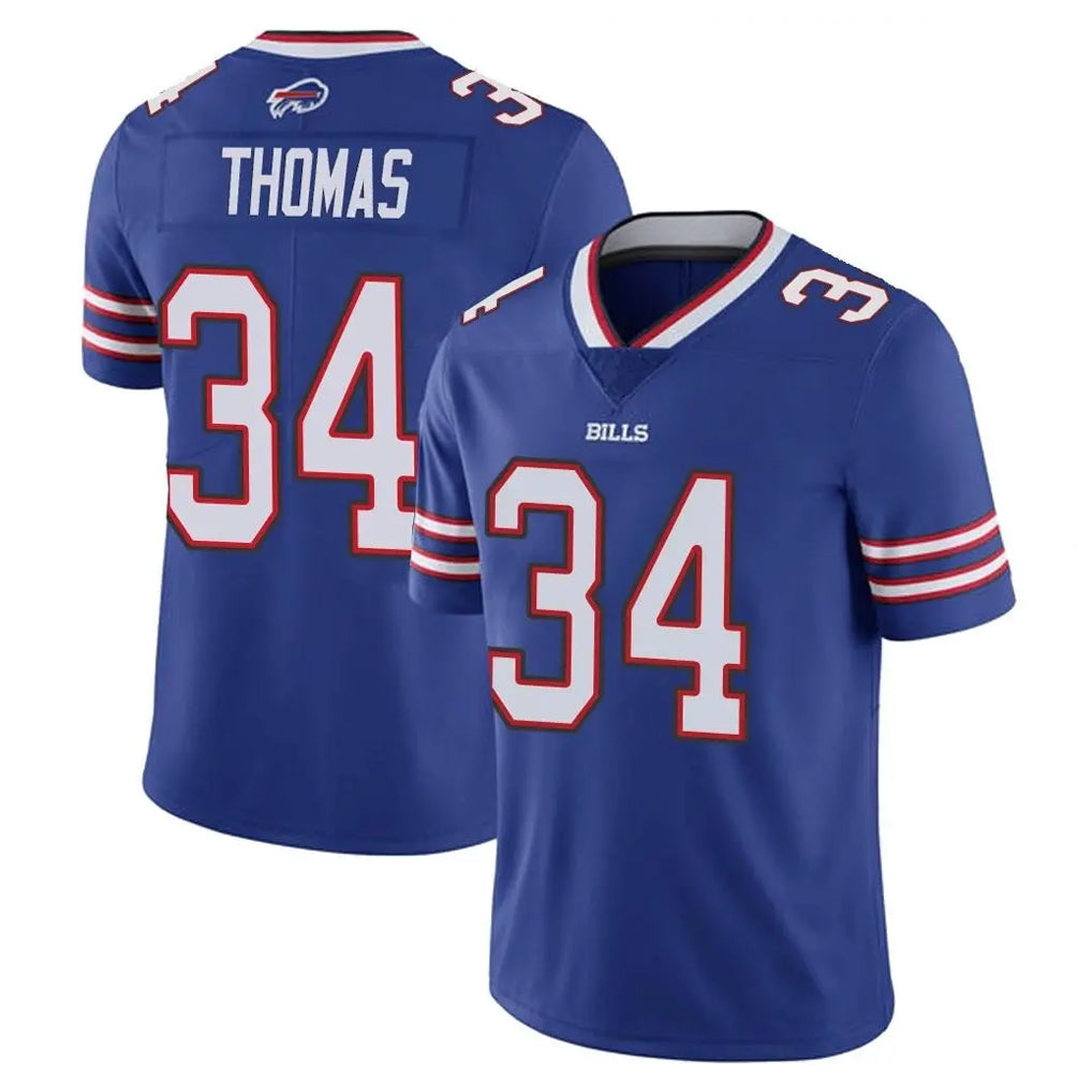 B.Bills #34 Thurman Thomas Player Royal Vapor Untouchable Limited Edoa Stitched Jerseys