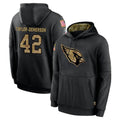 A.Cardinals #42 Dadrion Taylor-Demerson Player Black Salute to Service Sideline Performance Pullover Hoodies Home Game Edoa Stitched Jerseys