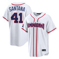 A.Diamondbacks #41 Carlos Santana Player White 2026 World Classic Home Game Edoa Stitched Jerseys