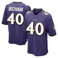 B.Ravens #40 Teddye Buchanan Player Purple Home Game Edoa Stitched Jerseys