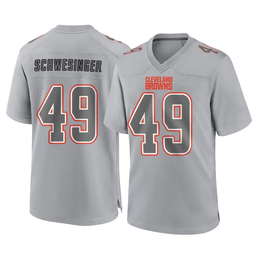 C.Browns #49 Carson Schwesinger Player Gray Atmosphere Fashion Game Edoa Stitched Jerseys
