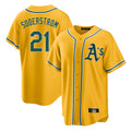 Athletics #21 Tyler Soderstrom Player Gold Alternate Home Game Edoa Stitched Jerseys
