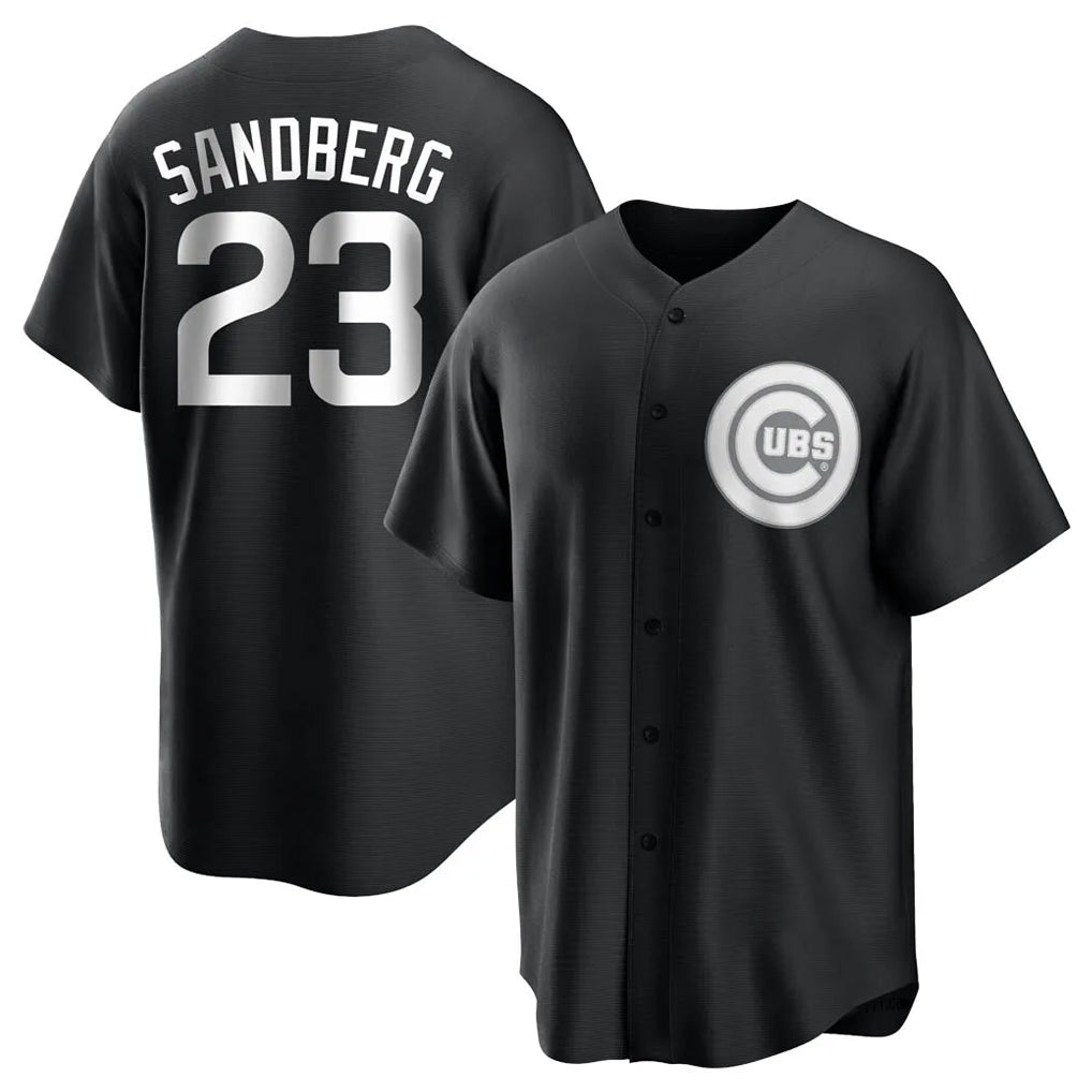 C.Cubs #23 Ryne Sandberg Player Black Game Edoa Stitched Jerseys