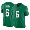 P.Eagles #6 DeVonta Smith Player Green Kelly Alternate Vapor F.U.S.E. Home Game Edoa Stitched Jerseys