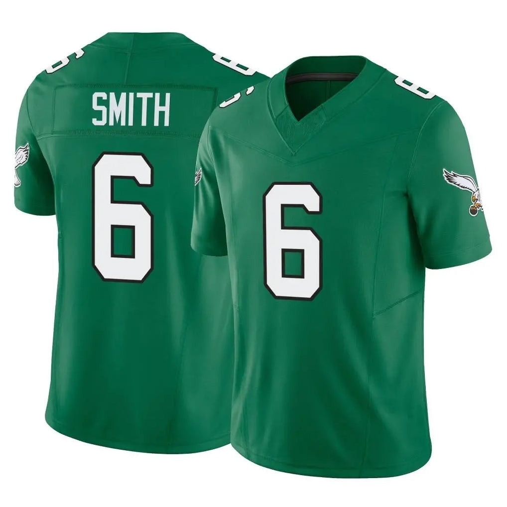 P.Eagles #6 DeVonta Smith Player Green Kelly Alternate Vapor F.U.S.E. Home Game Edoa Stitched Jerseys