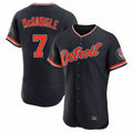 D.Tigers #7 Kevin McGonigle Player Navy Limited Elite Home Game Edoa Stitched Jerseys