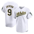 Athletics #9 Reggie Jackson Player White Limited Home Game Edoa Stitched Jerseys