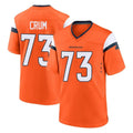D.Broncos #73 Frank Crum Player Orange Home Game Edoa Stitched Jerseys