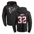 A.Falcons #32 Cash Jones Player Black LOGO Pullover Hoodies Home Game Edoa Stitched Jerseys