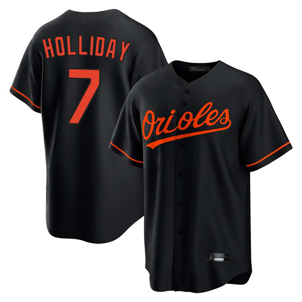 B.Orioles #7 Jackson Holliday Player Black Home Game Edoa Stitched Jerseys