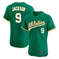 Athletics #9 Reggie Jackson Player Kelly Green Limited Elite Home Game Edoa Stitched Jerseys