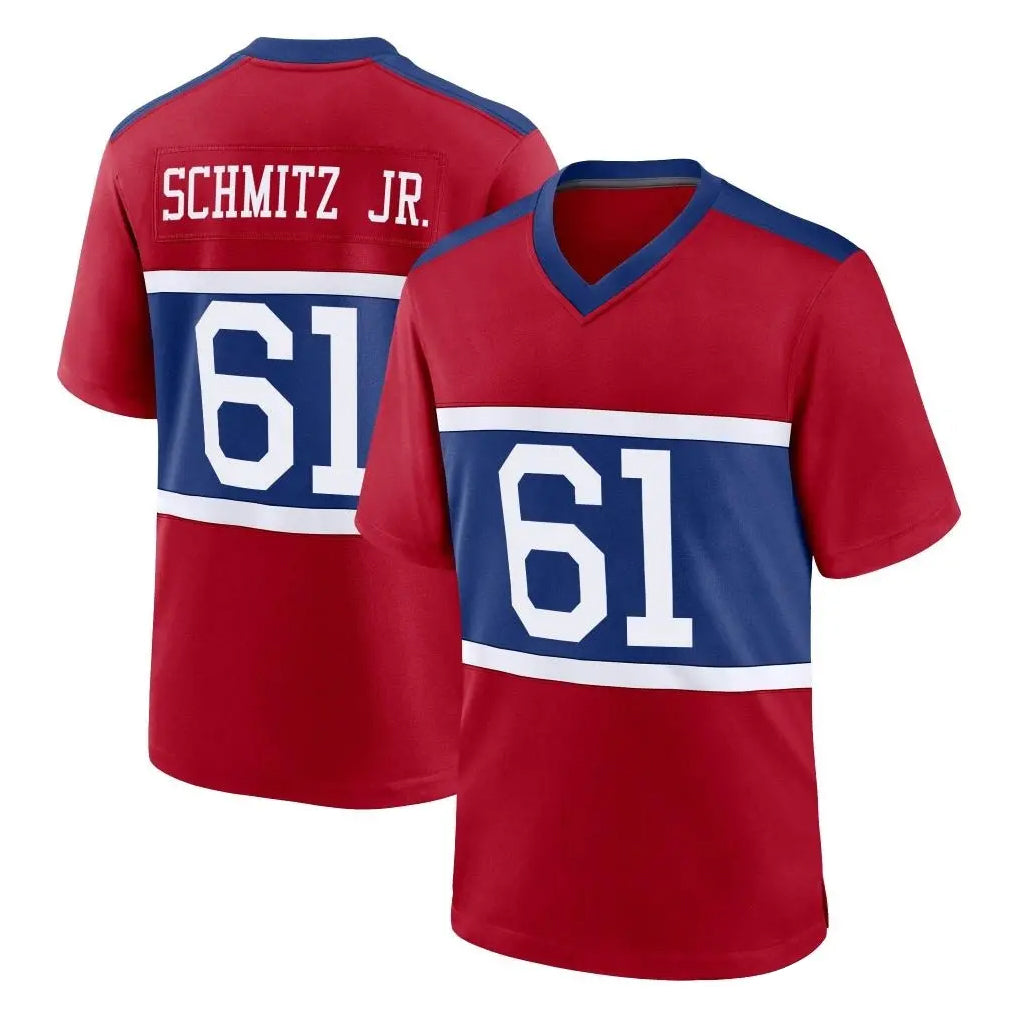 NY.Giants #61 John Michael Schmitz Jr. Player Red Century Home Game Edoa Stitched Jerseys