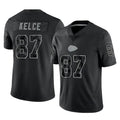 KC.Chiefs #87 Travis Kelce Player Black Limited Reflective Game Edoa Stitched Jerseys
