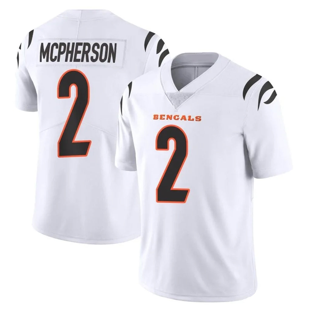 C.Bengals #2 Evan McPherson Player White Vapor Untouchable Limited Home Game Edoa Stitched Jerseys