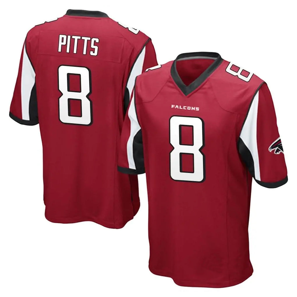 A.Falcons #8 Kyle Pitts Sr. Player Red Color Vapor Home Game Edoa Stitched Jerseys