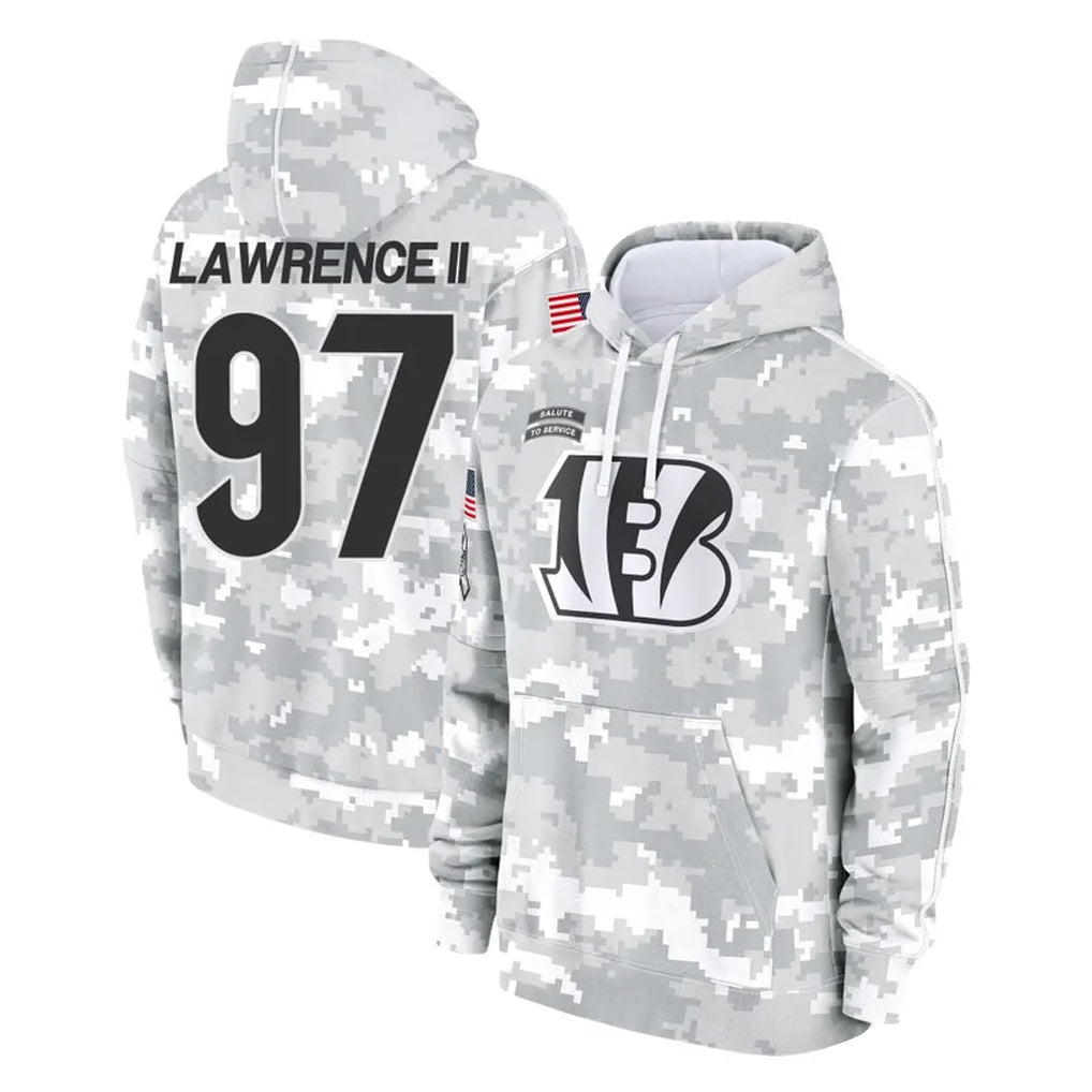 C.Bengals #97 Dexter Lawrence II Player Arctic Camo Salute to Service Pullover Hoodie Limited Edoa Stitched Jerseys