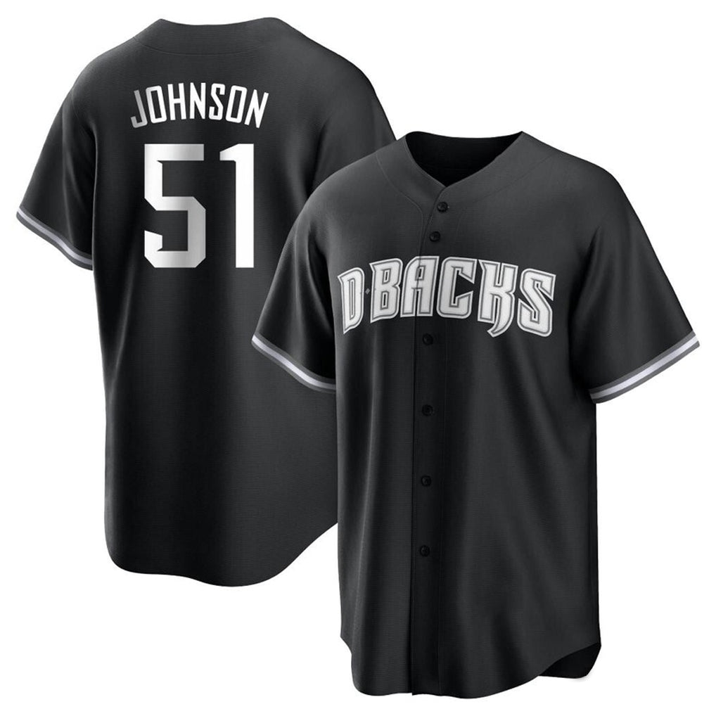A.Diamondbacks #51 Randy Johnson Player Black Game Home Edoa Stitched Jerseys