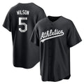 Athletics #5 Jacob Wilson Player Black Fashion Home Game Edoa Stitched Jerseys