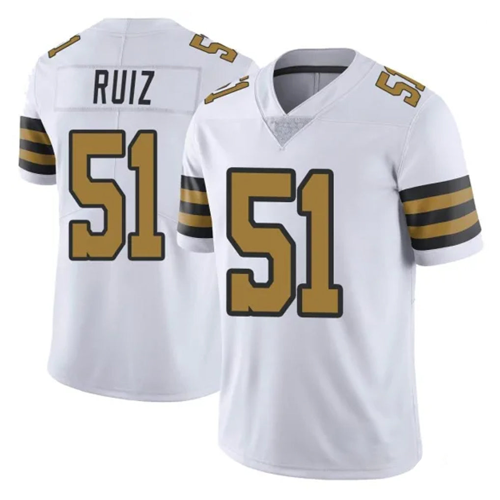 NO.Saints #51 Cesar Ruiz Player White Limited Color Rush Home Game Edoa Stitched Jerseys