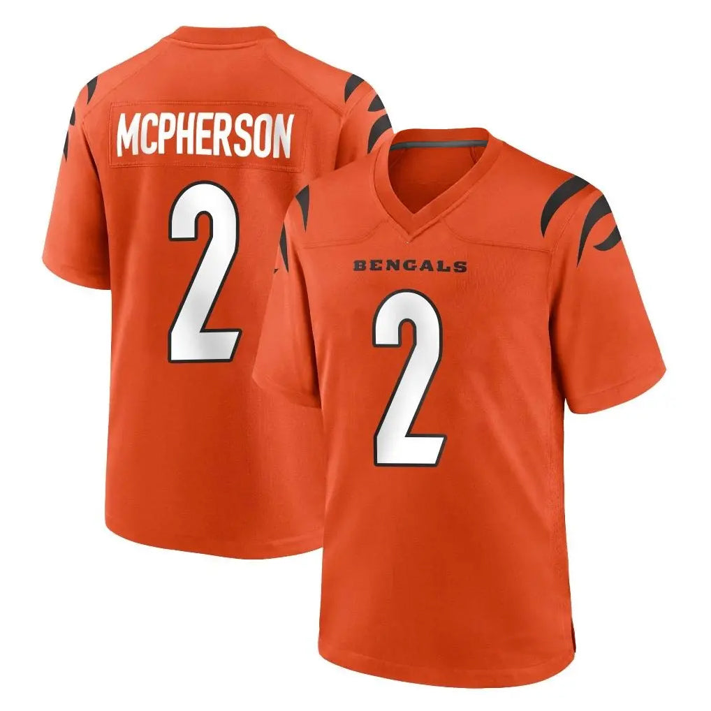 C.Bengals #2 Evan McPherson Player Orange Home Game Edoa Stitched Jerseys