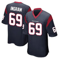 H.Texans #69 Ed Ingram Player Navy Home Game Edoa Stitched Jerseys