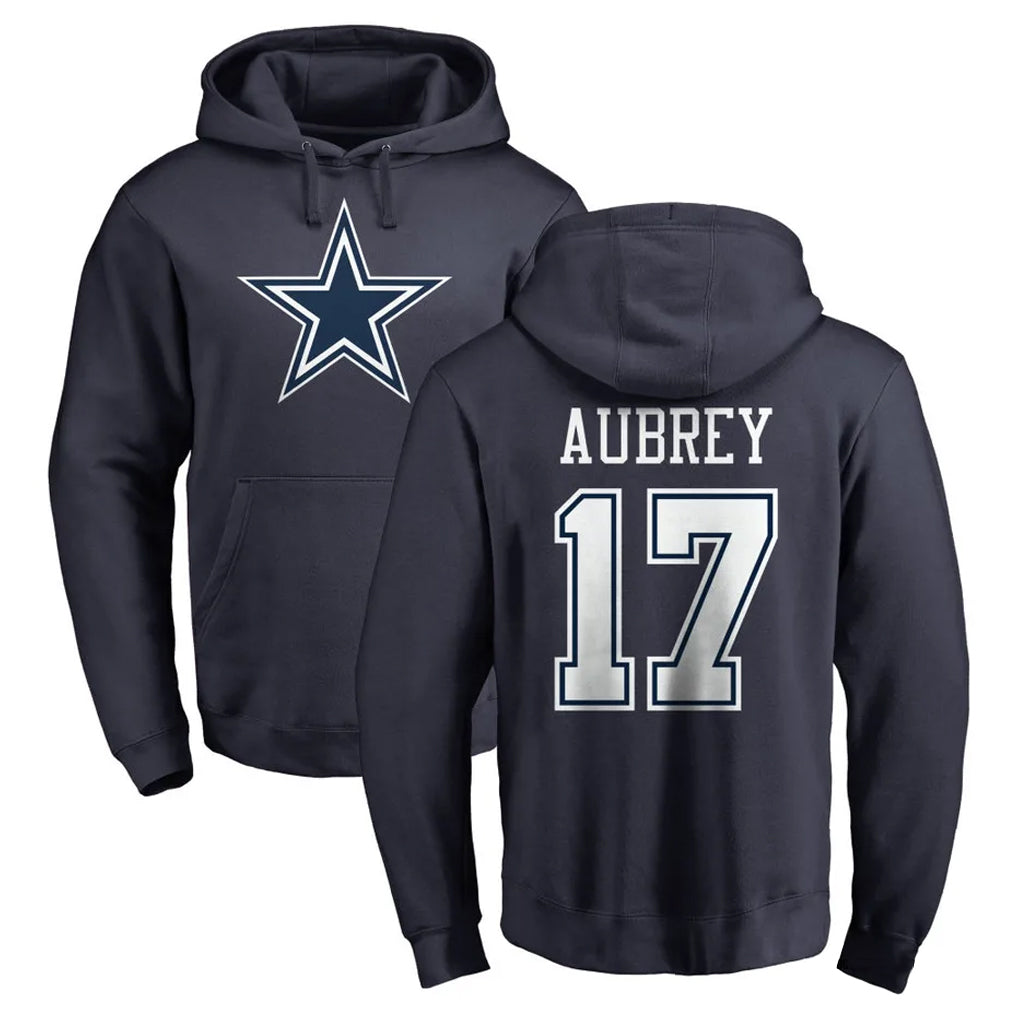 D.Cowboys #17 Brandon Aubrey Player Navy Pullover Hoodies Limited Edoa Stitched Jerseys