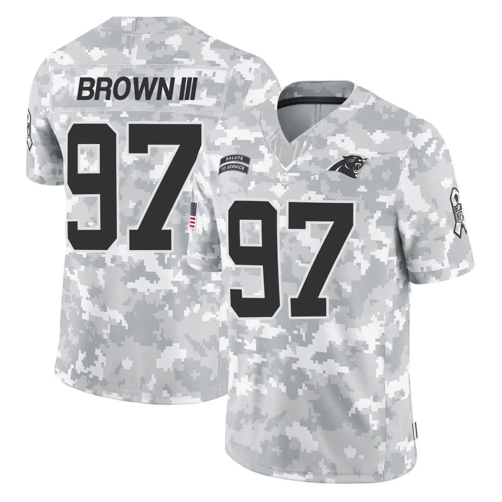 C.Panthers #97 Bobby Brown III Player Arctic Camo Salute to Service Limited Game Edoa Stitched Jerseys