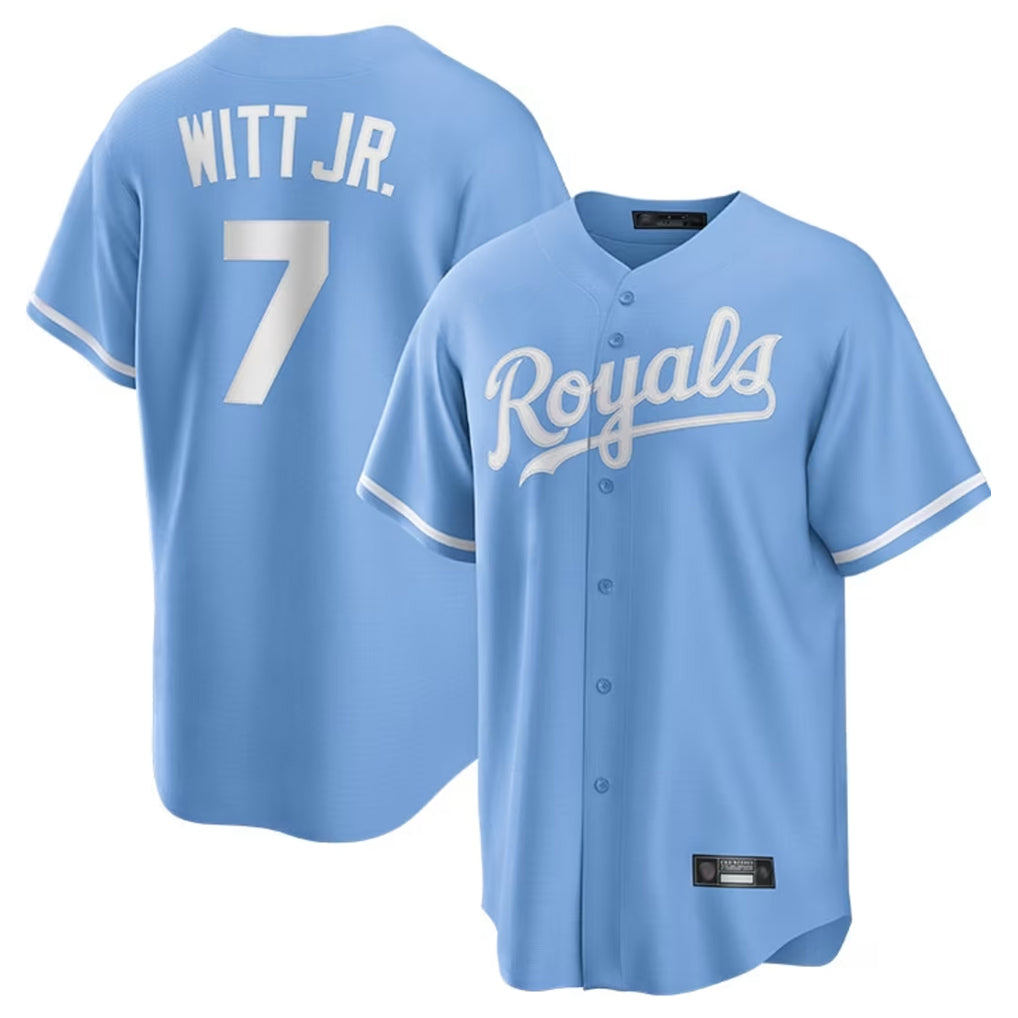 KC.Royals #7 Bobby Witt Jr. Player Light Blue Home Game Edoa Stitched Jerseys