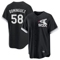 C.White Sox #58 Seranthony Dom¨ªnguez Player Black Spring Training Game Edoa Stitched Jerseys