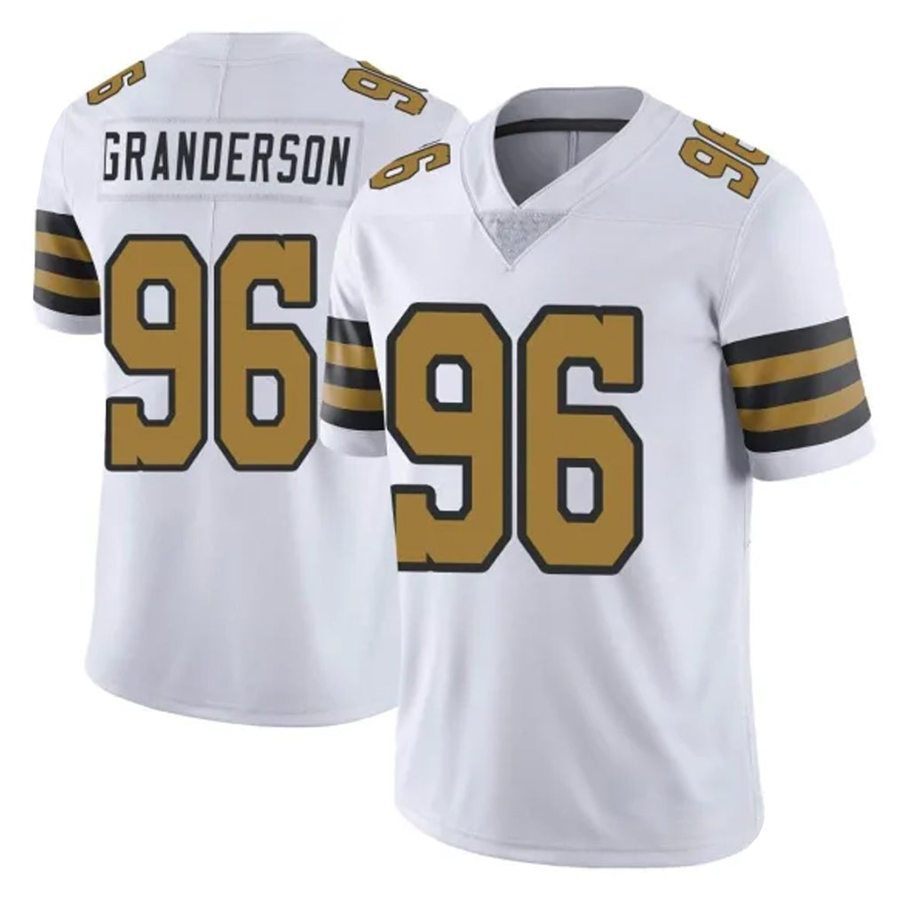 NO.Saints #96 Carl Granderson Player White Limited Color Rush Home Game Edoa Stitched Jerseys
