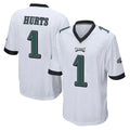 P.Eagles #1 Jalen Hurts Player White Home Game Edoa Stitched Jerseys