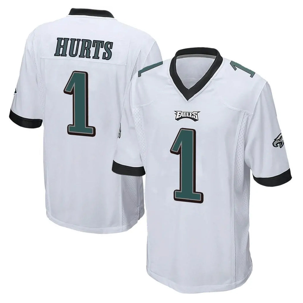 P.Eagles #1 Jalen Hurts Player White Home Game Edoa Stitched Jerseys