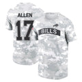 B.Bills #17 Josh Allen Player Arctic Camo Salute to Service T-Shirt Hoodies Edoa Stitched Jerseys